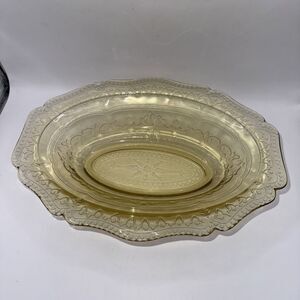 Federal Patrician Amber Depression Glass 10" Oval Vegetable Bowl Vintage